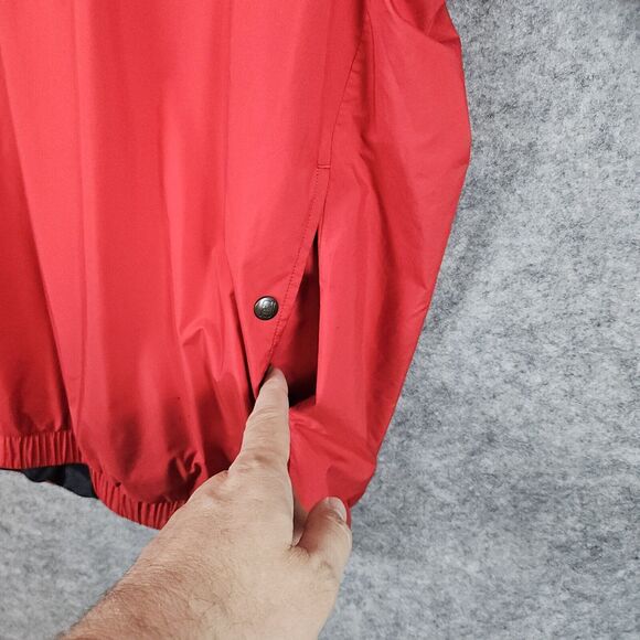 Footjoy Dryjoys Golf Rain Jacket Red Size L Short Sleeve Talking‎ Stick Logo - Picture 3 of 16